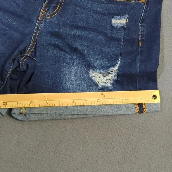 Judy Blue Jean Shorts Women's M Blue Denim Cuffed - Picture 6 of 9